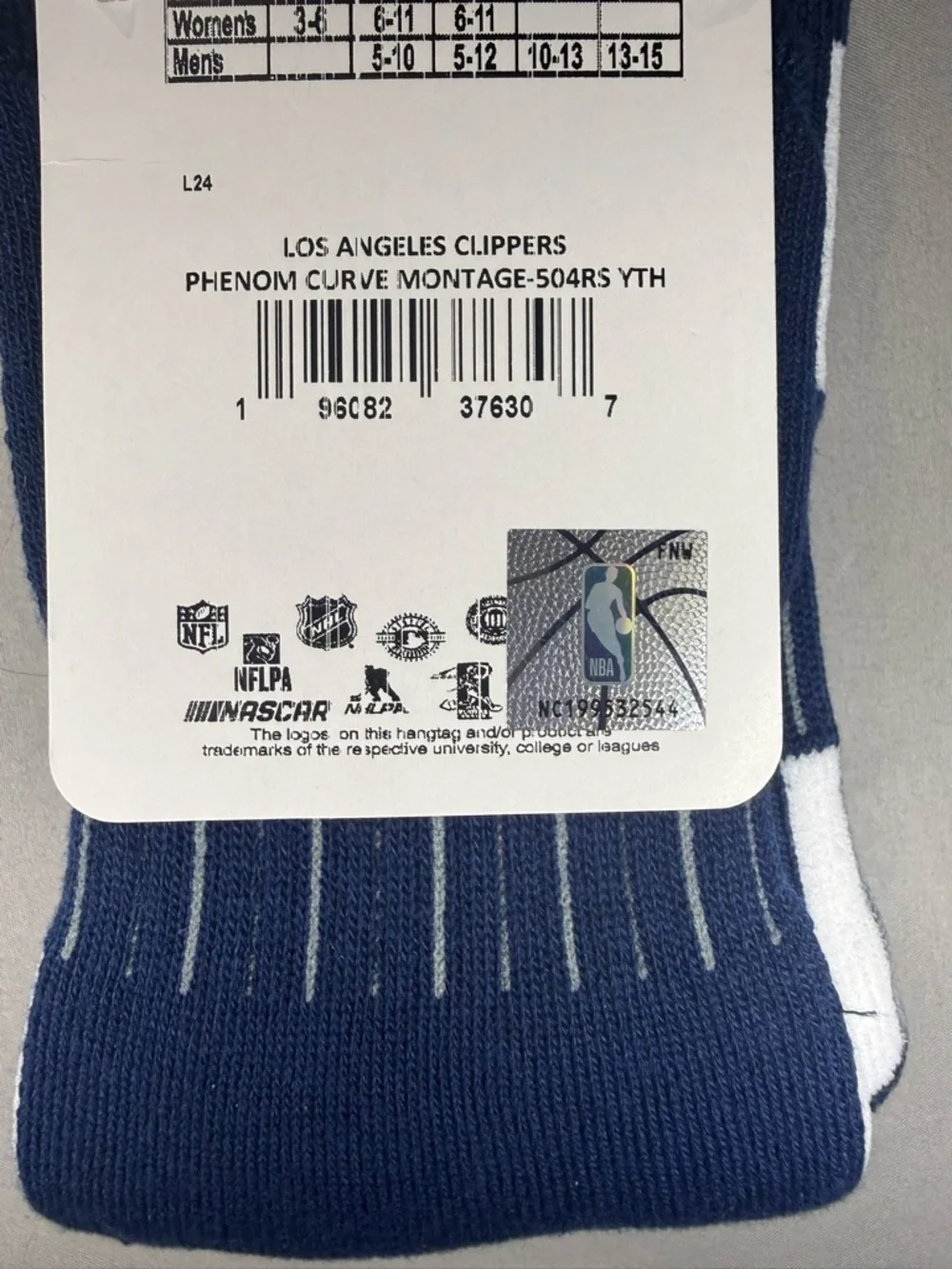 LA Clippers Youth Crew Socks NBA Basketball Licensed Red Blue Moisture Wicking